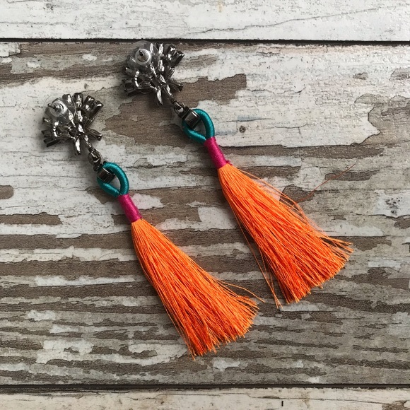Jeweled Tassel Earrings - Picture 4 of 5